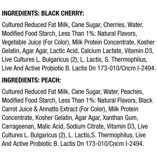 Activia Peach and Black Cherry Probiotic Yogurt, Lowfat Yogurt Cups, 4 oz, 12 Count