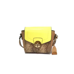 ALDO Brown & Neon Yellow Cross Body Bag | Pre Loved |