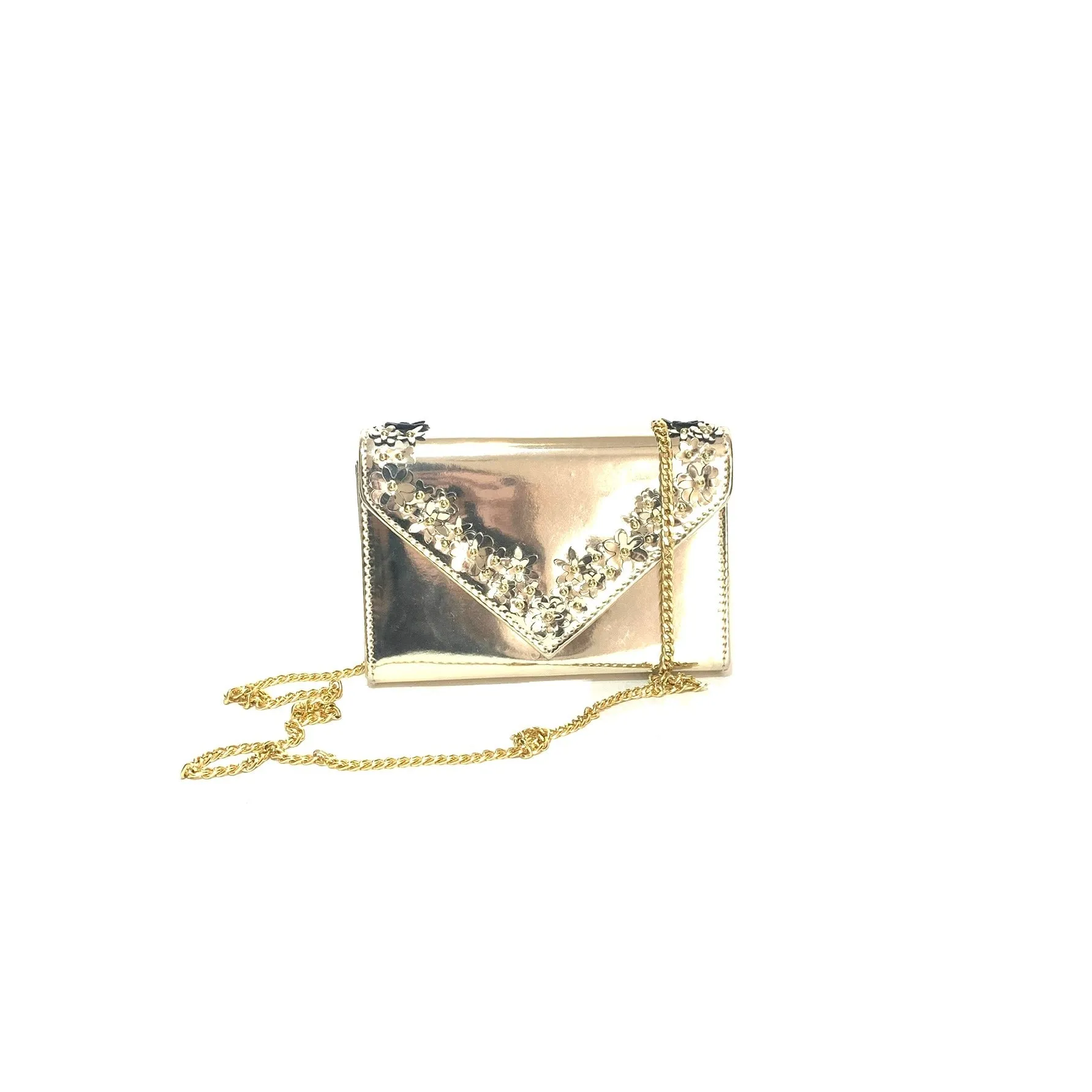 ALDO Gold Floral Convertible Clutch | Like New |