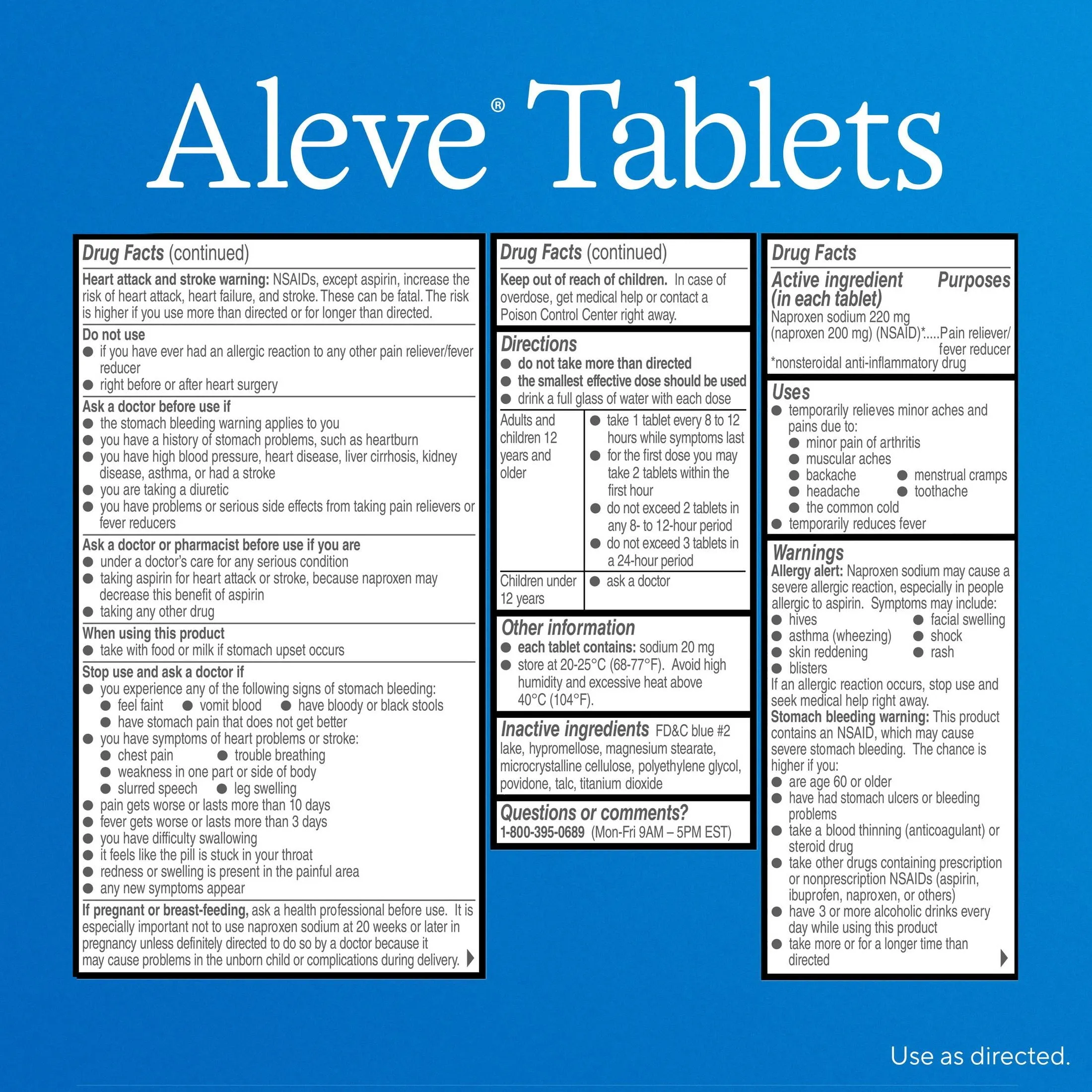 Aleve Tablets Easy Open Arthritis Cap Naproxen Sodium Pain Reliever, 200 Count