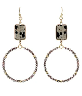 Amelia Taupe Beaded Earrings