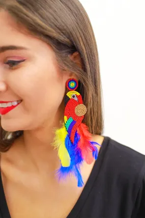 Back In Brazil Parrot Earrings