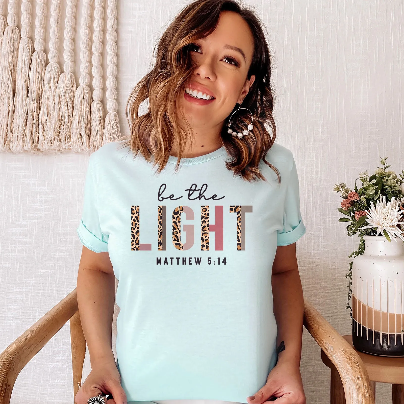 Be The Light Half Leopard Tee