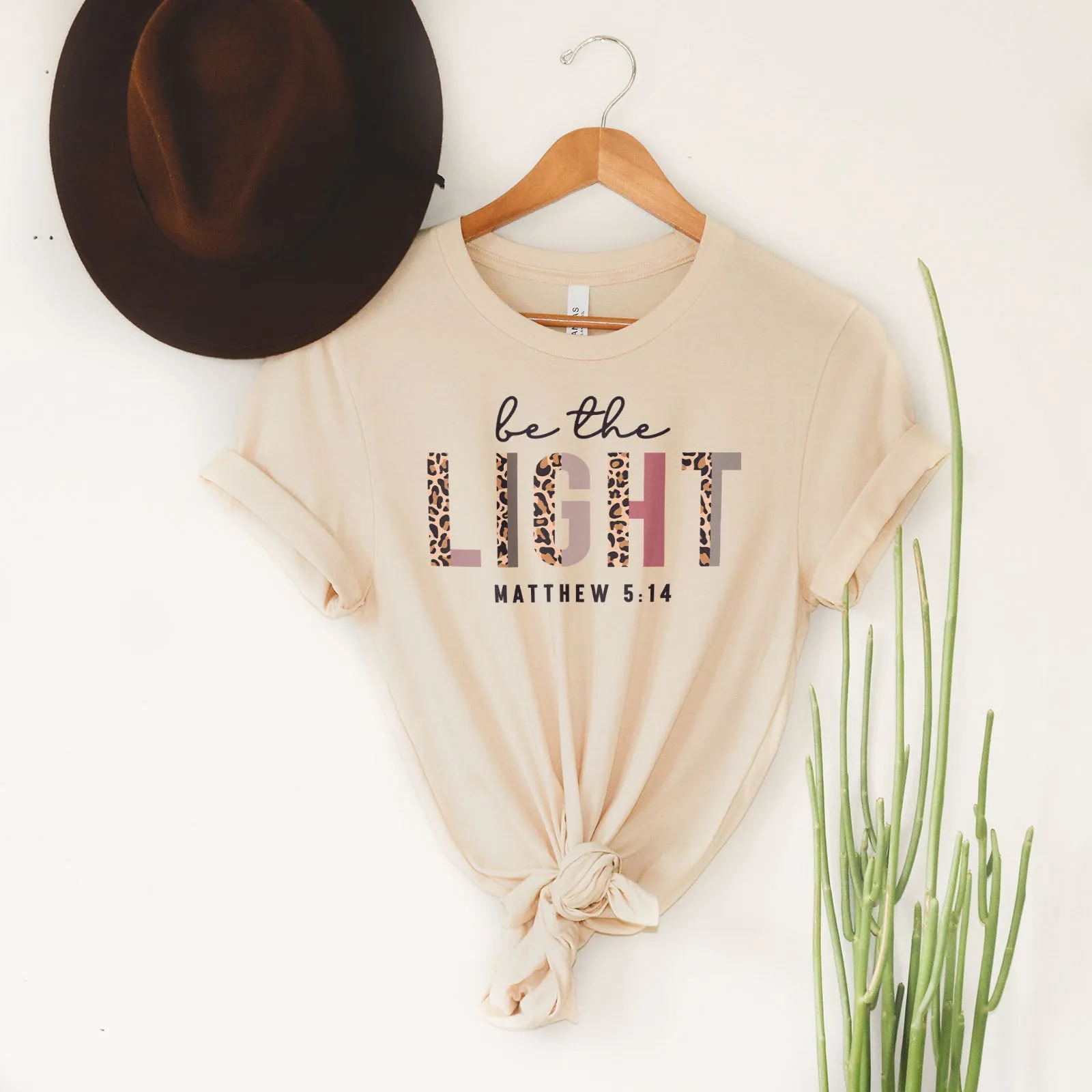 Be The Light Half Leopard Tee