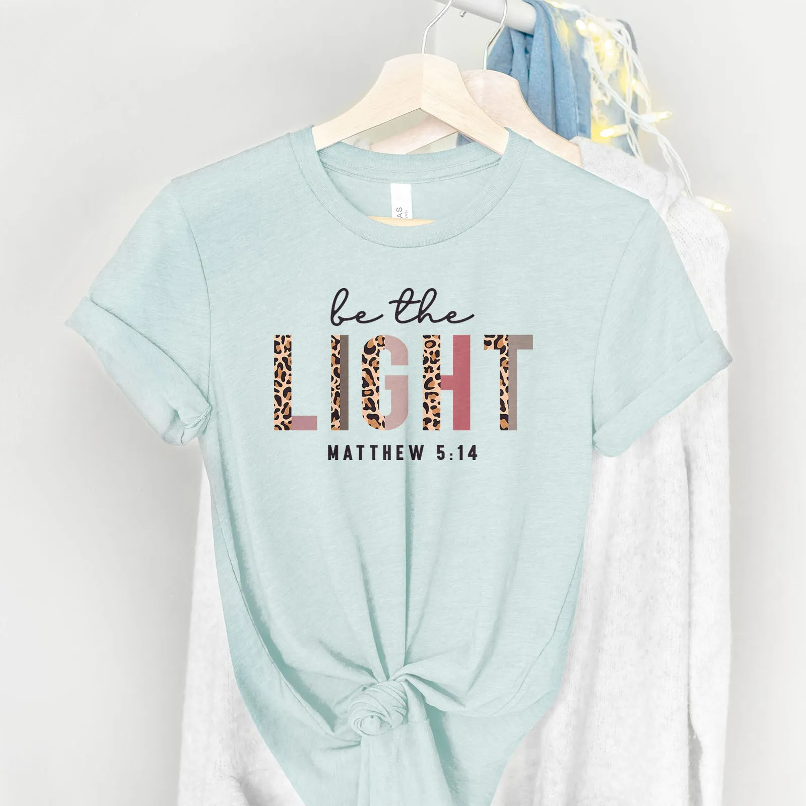 Be The Light Half Leopard Tee