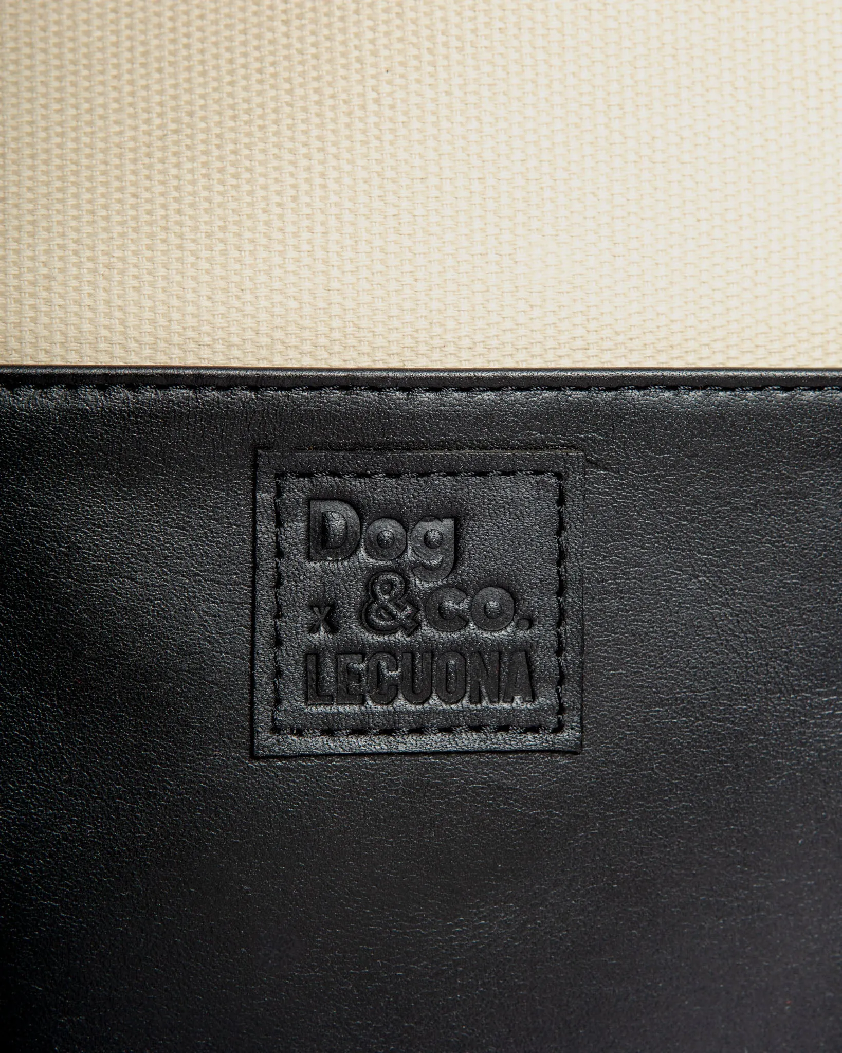 Black Leather & Natural Canvas Luxe Dog Carrier <br>(Made in Mexico)<br>(Dog & Co. Exclusive)