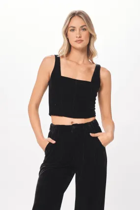 Black Velvet Corset Top