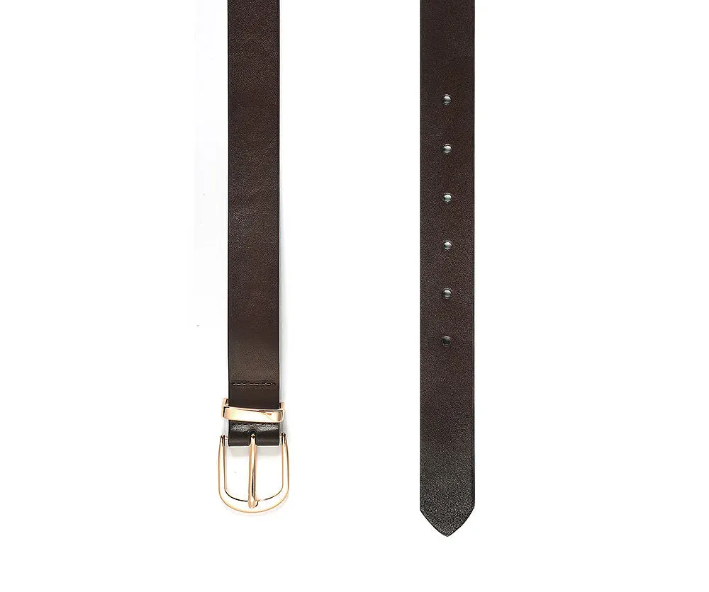 Brown Classic Metal Keeper Belt