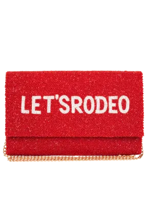 Christina Greene Let's Rodeo Beaded Clutch Bag - Red