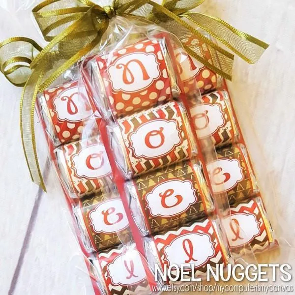 Christmas Nugget Wrappers {NOEL} PRINTABLE