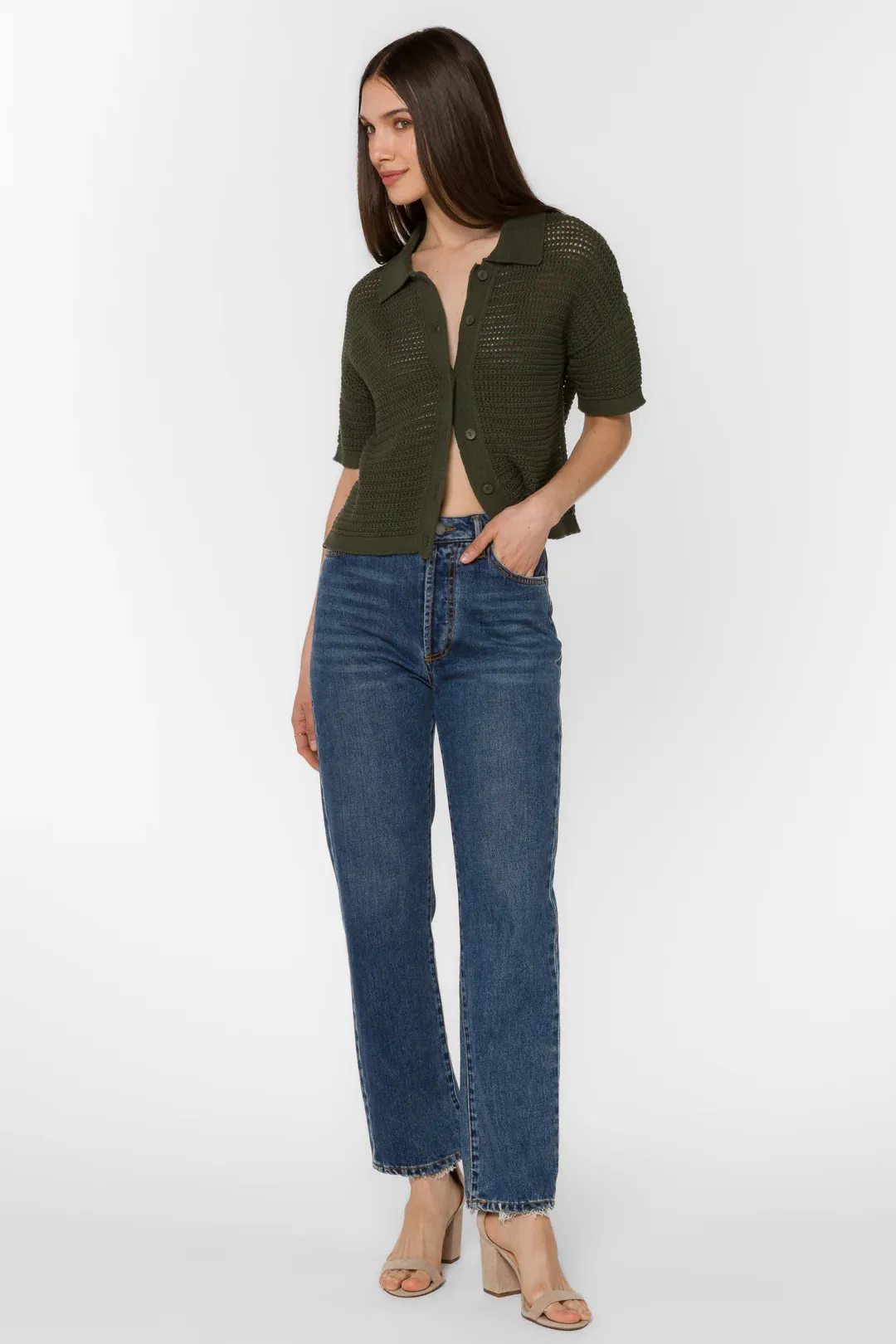 Claudine Sweater Top (Olive)