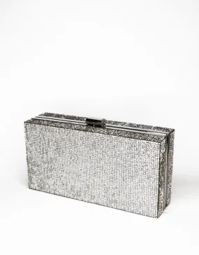 DREW CYRSTAL CLUTCH - SILVER