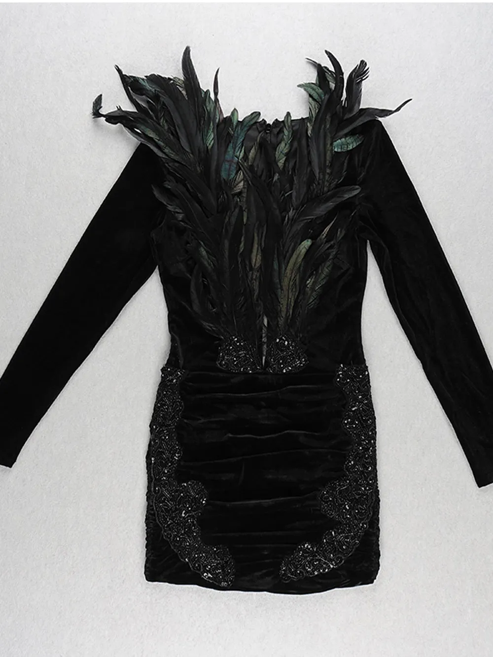 EVONE Feathers Mini Dress