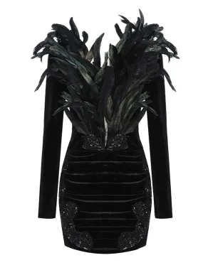 EVONE Feathers Mini Dress