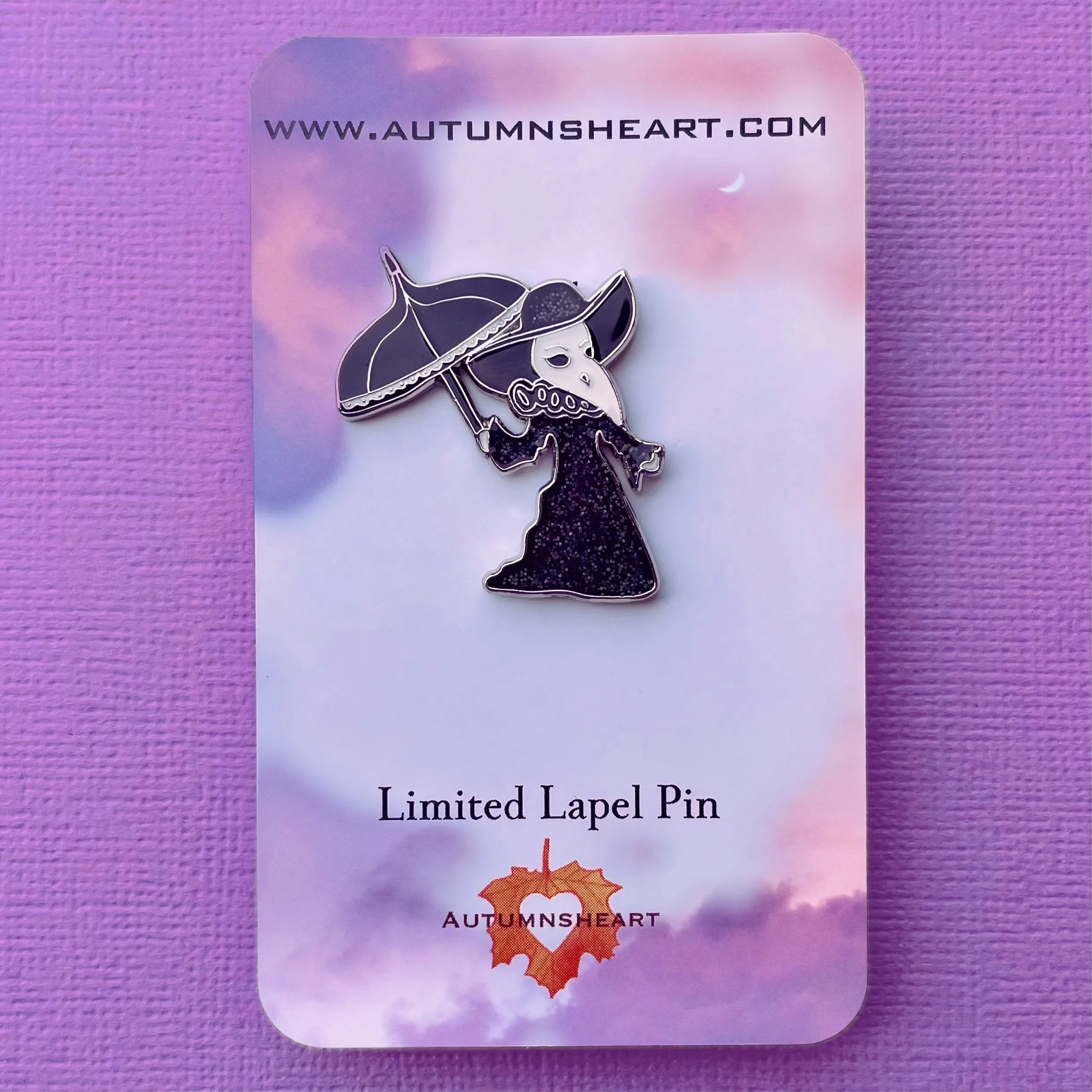 Glitter Elegant Female Plague Doctor - enamel pin - Set of 4