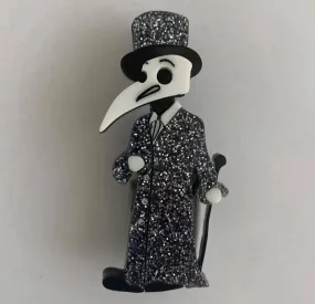 Glitter - Elegant male plague doctor - Brooch