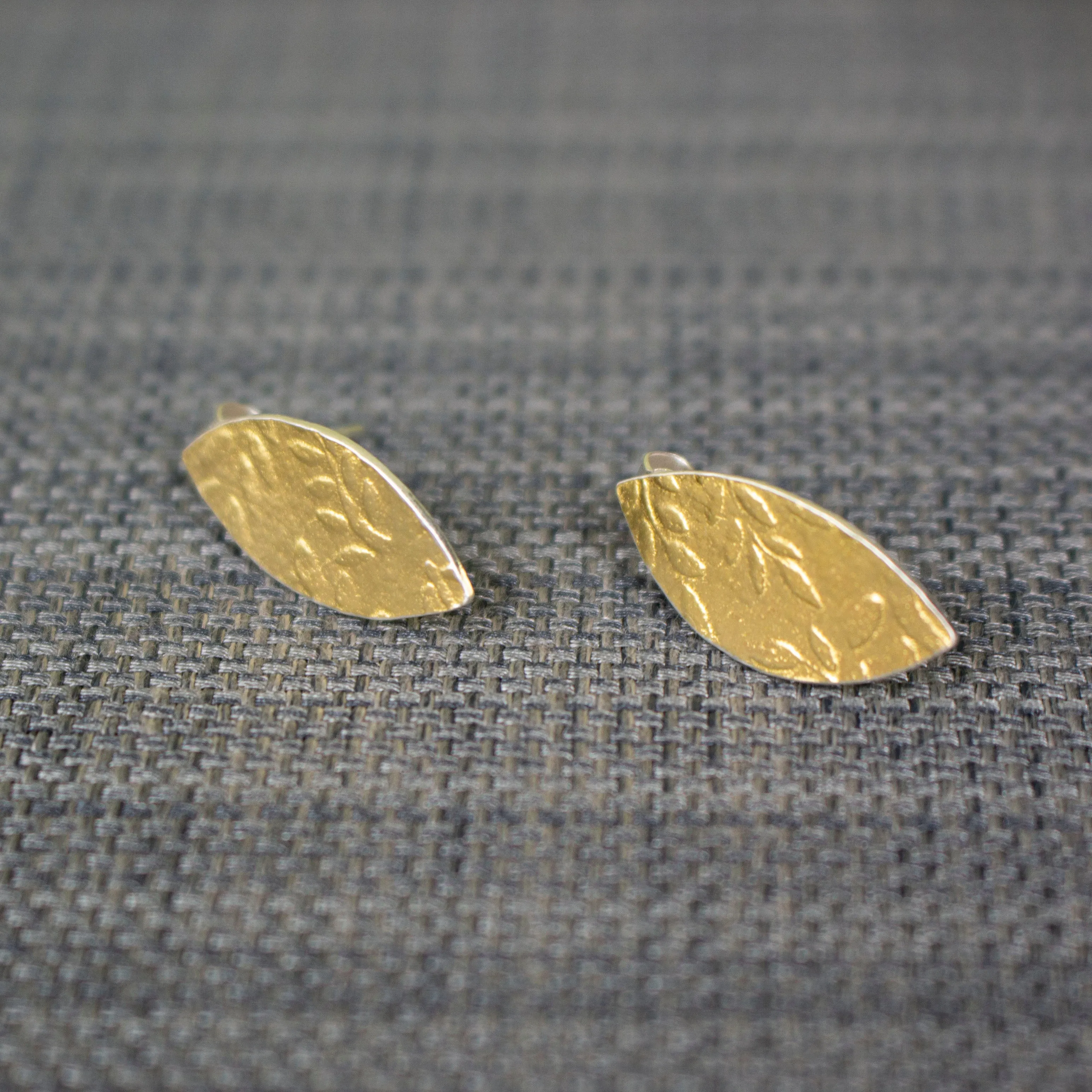 Golden Leaf Petal Stud Earrings