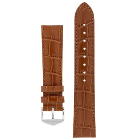 Hirsch LOUISIANALOOK Alligator Embossed Leather Watch Strap