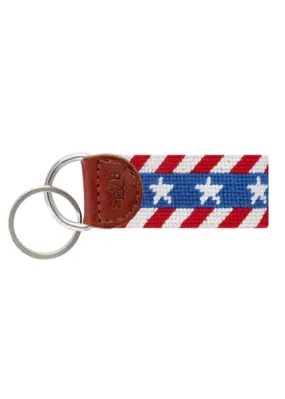 LIBERTY STRIPE NEEDLEPOINT KEY FOB