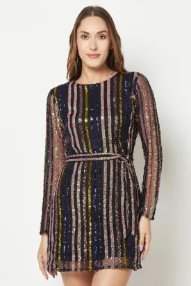 Multi Color Sequins Party Dress