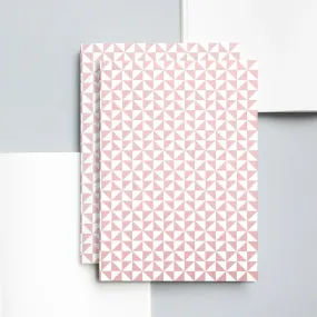 OLA Medium Flat Lay Notebook Kaffe Print in Clay Pink - Plain