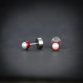 "Colorful aluminum" collection stud earrings with pearl