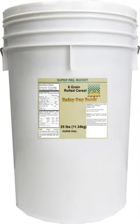 Rainy Day Foods 6 Grain Rolled 5 Gallon 20 lbs Super Pail - 162 Servings