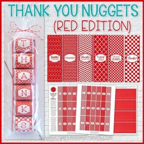 Thank You Nugget {Red Edition} PRINTABLE