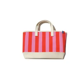 The All Over Striped Medium Tote - Pink/Poppy