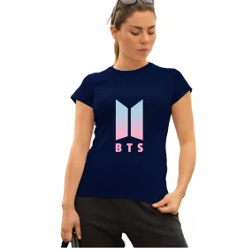 WOMENS BTS -1 PRINTED TSHIRT - NAVY