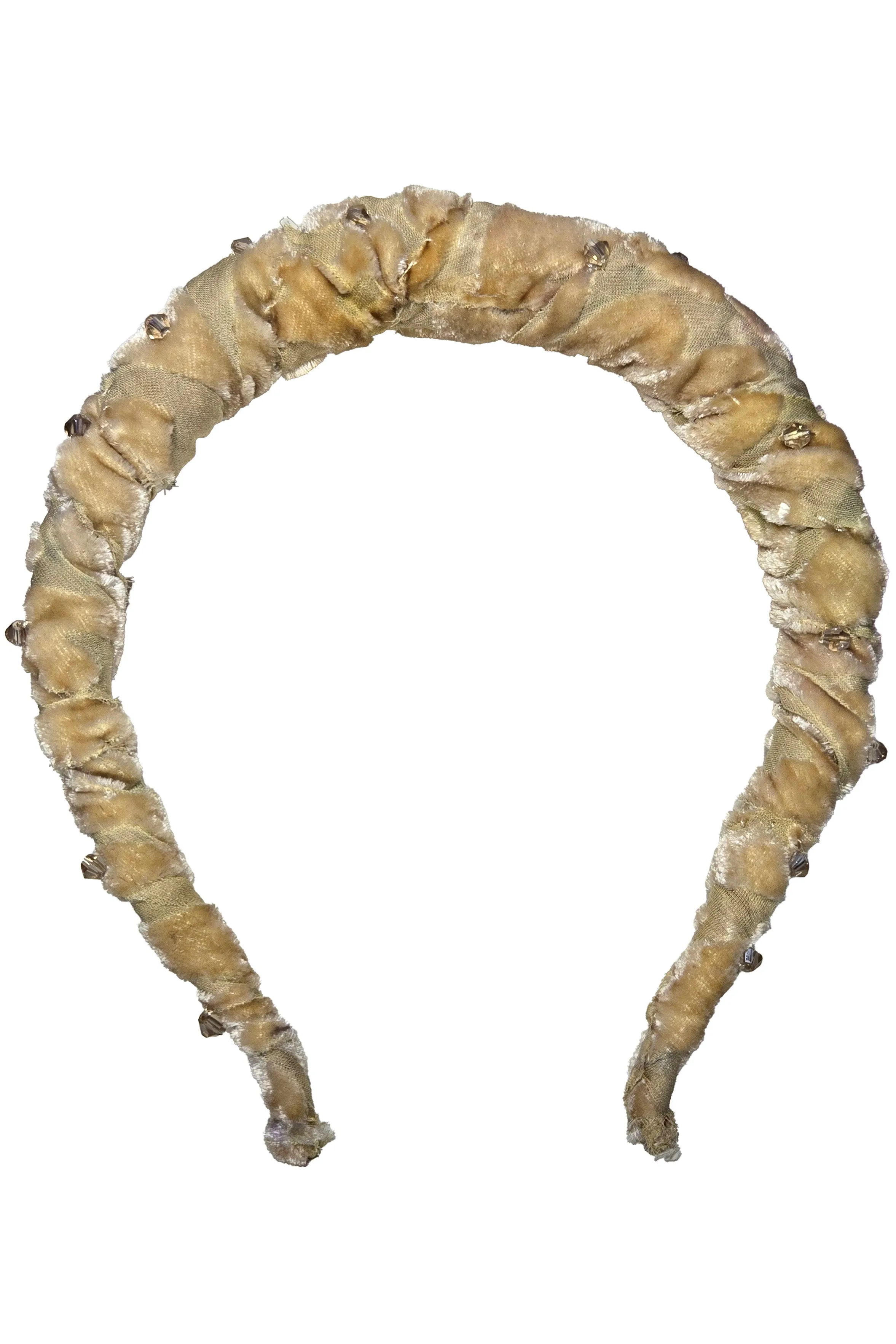 Wrapped Velvet Headband - Light Gold