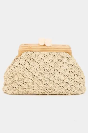 WREN CREAM STRAW CLUTCH